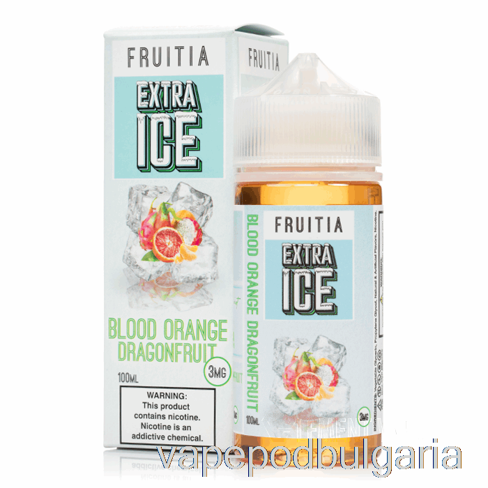 Vape Течности червен портокал Dragonfruit - екстра лед - Fruitia - 100ml 3mg